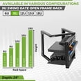 thumbnail image 3 of NavePoint 9U Server Rack with Swing Gate - 9U Wall Mount Rack for 19 Inch IT Equipment Open Frame Rack – Network Rack Wall Mount for AV & Server Equipment 24” Deep 9U Rack, Black, 3 of 6