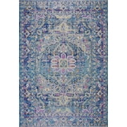 Ladole Rugs Timeless Collection Rowen Beautiful Blue Traditional Indoor Outdoor Runner, 3x5 (2'7" x 4'11", 80cm x 150cm)