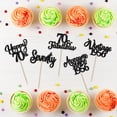 thumbnail image 3 of Ephlyn 30 toppers brillantes para cupcakes de 70.º cumpleaños, 3 of 7