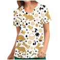 thumbnail image 1 of Ichuanyi Womens Swimsuits Clearance Women Short Sleeve V-neck Tops Uniform Easter Printed Pockets Blouse Nursing Ichuanyi Ichuanyi, 1 of 4