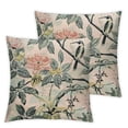 thumbnail image 2 of Acheng Chinoiserie Pillow Covers,Pink Flowers and Birds Pillow Cover Chinoiserie Decor Outdoor Pillows Cases Suitable for Couch Pillows Living Room Bedroom,2 pcs White, 2 of 6
