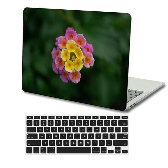 KSK KAISHEK Hard Case Shell Cover Compatible 2022.0 Release MacBook Air 13.6 inchs with Touch ID Type C Model: A2681 Flower 0444 + Black Keyboard Cover