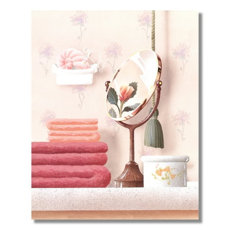 Bubbles Wall Art - Towels Mirror and Soap Bubbles Bathroom Photo Wall Picture 8x10 Art Print