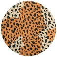 thumbnail image 3 of Leopard Print Pattern Floral Medallion Round Rug - Small Round Area Rug, Soft Non-Slip Machine Washable Bedroom Mat Indoor Accent Entry Carpet for Office Desk Dorm Hallway, 3 of 6