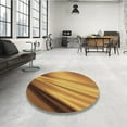 thumbnail image 3 of Ahgly Company Indoor Round Patterned Mahogany Brown Area Rugs, 7' Round, 3 of 6
