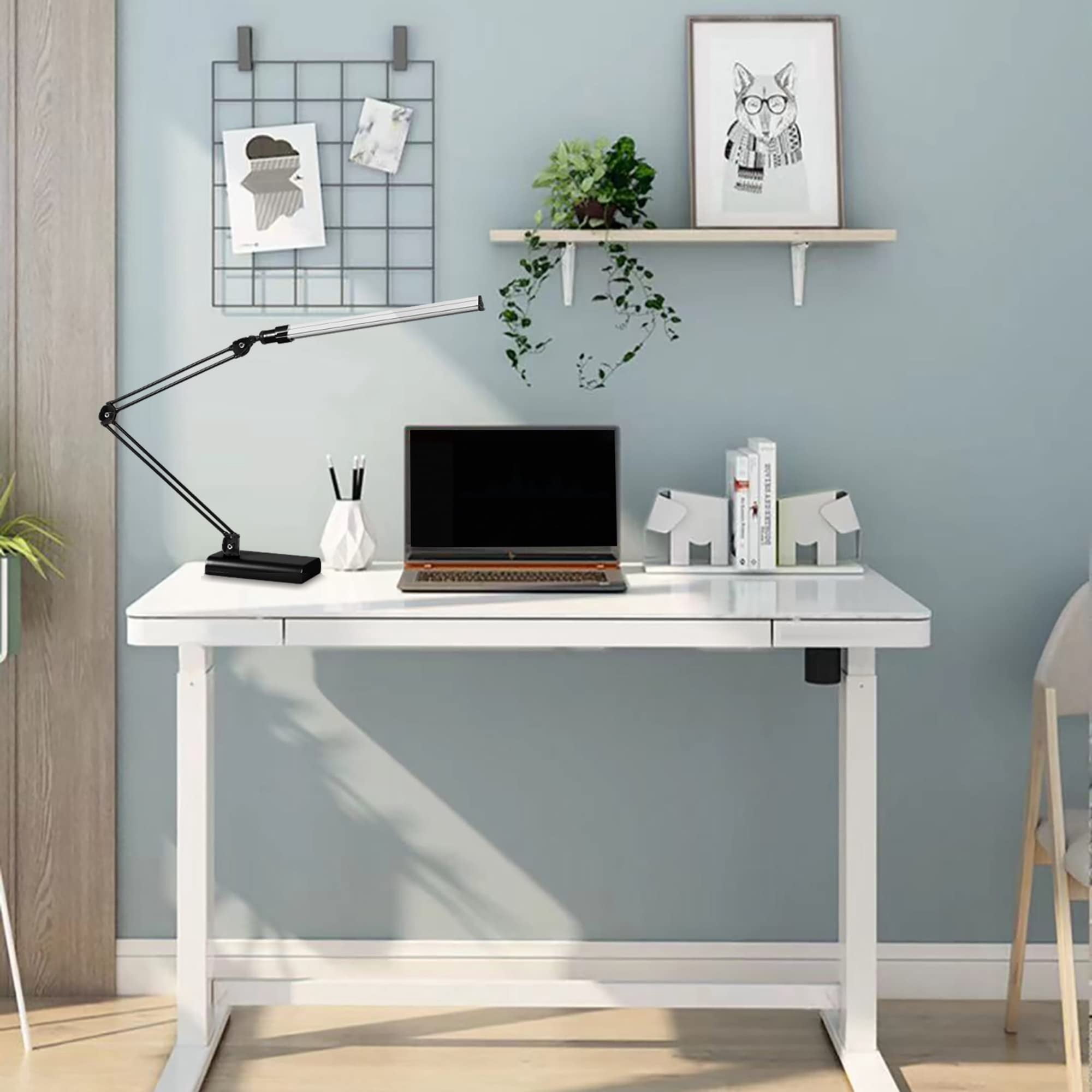 Realspace™ Architect Desk Lamp, Adjustable, 21-1/2"H, Black/Silver