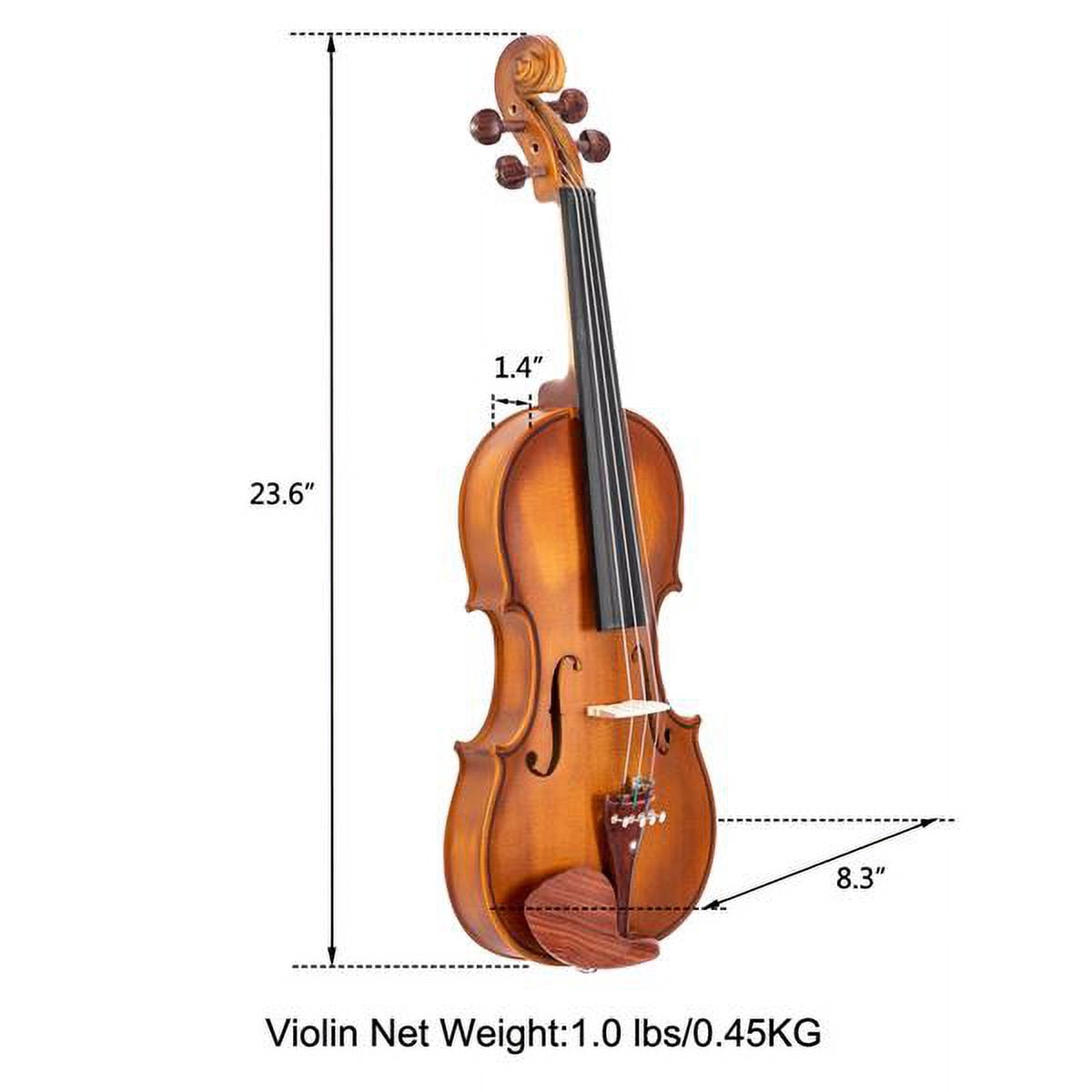 Alvantor GV103 4/4 Matte Natural Violin Set for Teens and Adults Age 11+ with Case Bow Rosin and Accessories