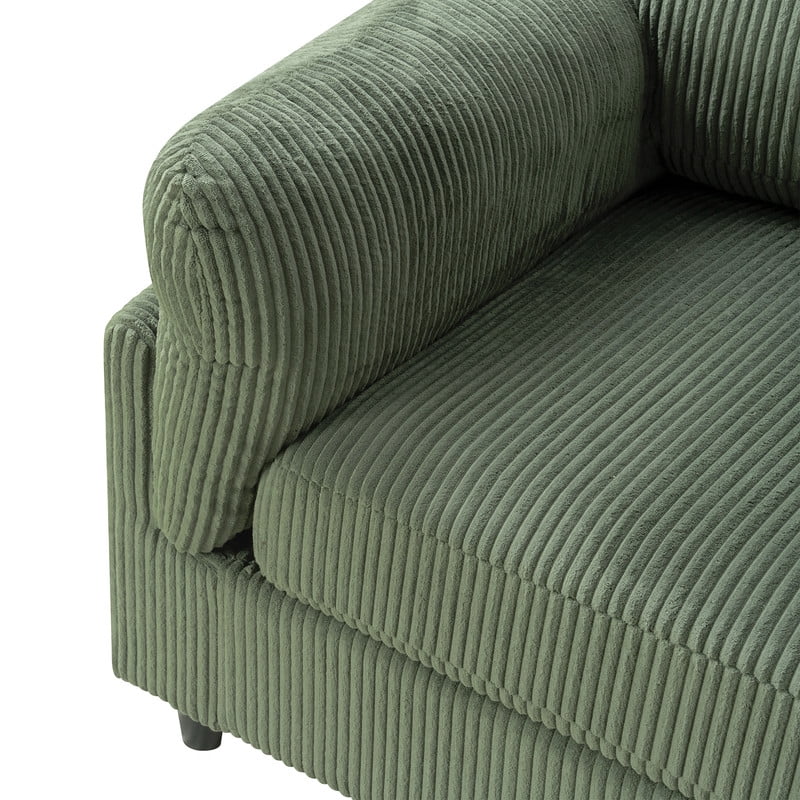 Howcool 82.6"W Corduroy Loveseat Sofa,Mid-Century Modern 2-Seater Sofa Couch, Heavy-Duty Iron & Wood Frame, Soft Upholstered Loveseat for Living Room/Bedroom