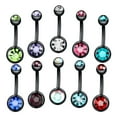 thumbnail image 1 of 10 Unids De De Imitación De Cristal Piercings Cuerpo Joyería Navel Barbell 14, 1 of 7