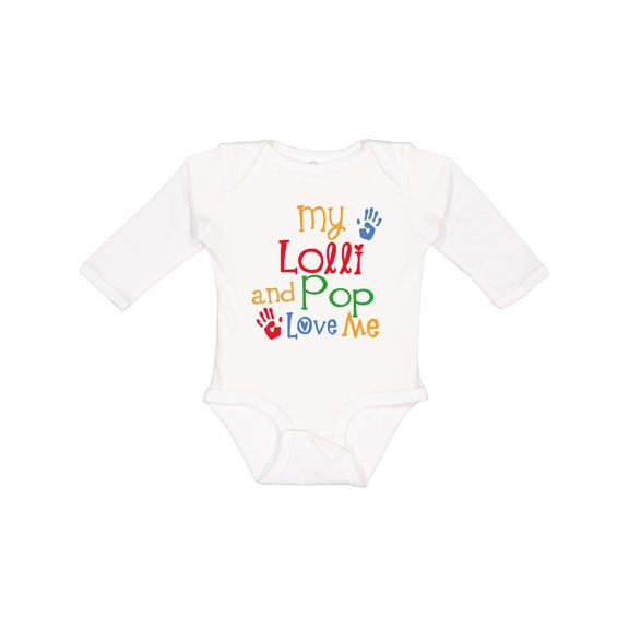 Inktastic My Lolli and Pop Love Me Grandchild Boys or Girls Long Sleeve Baby Bodysuit