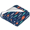 thumbnail image 2 of Cauagu Colorful Fish 3 Pattern Flannel Bed Blankets,Fleece Blanket Comfortable Air Conditioning Blanket for Sofa Bed Travel Couch & Living Room -80"x60", 2 of 8