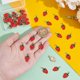 thumbnail image 3 of 40Pcs Alloy Enamel Pendants Strawberry Light Gold 20x10mm, 3 of 6