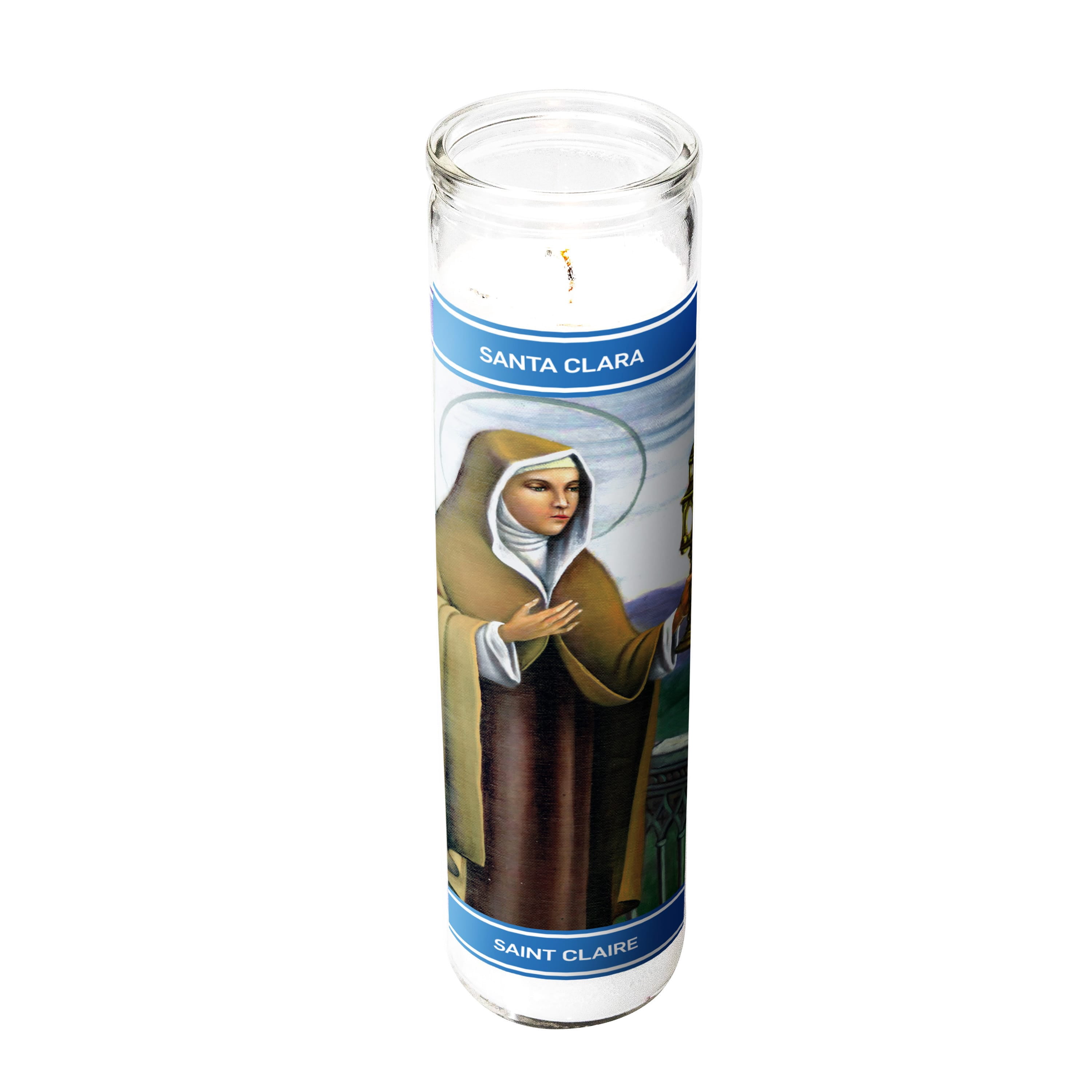 (4 pack) MagicLight Unscented Religious Candle 9.6 oz in Glass Jar, St Claire White