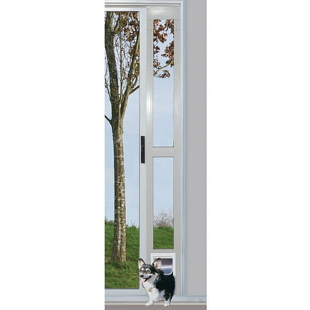 Ideal Modular Aluminum Patio Pet Door White, Medium for pets to 35 lbs.