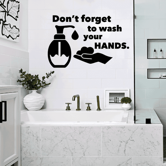 Dont Forget To Wash Your Hands- Bathroom Rules Vinyl Wall Art Sticker Decal Home Bathroom Rest Room Comfort Room Rules Signage Ladies Gentlemen Toilet Room Wall Design Rules Reminder Size (24x40 inch)