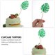 thumbnail image 3 of 24 adornos para tartas de cumpleaños con diseño de hoja de tortuga, insertos para tartas, decoraciones para cupcakes de fiesta, 3 of 8
