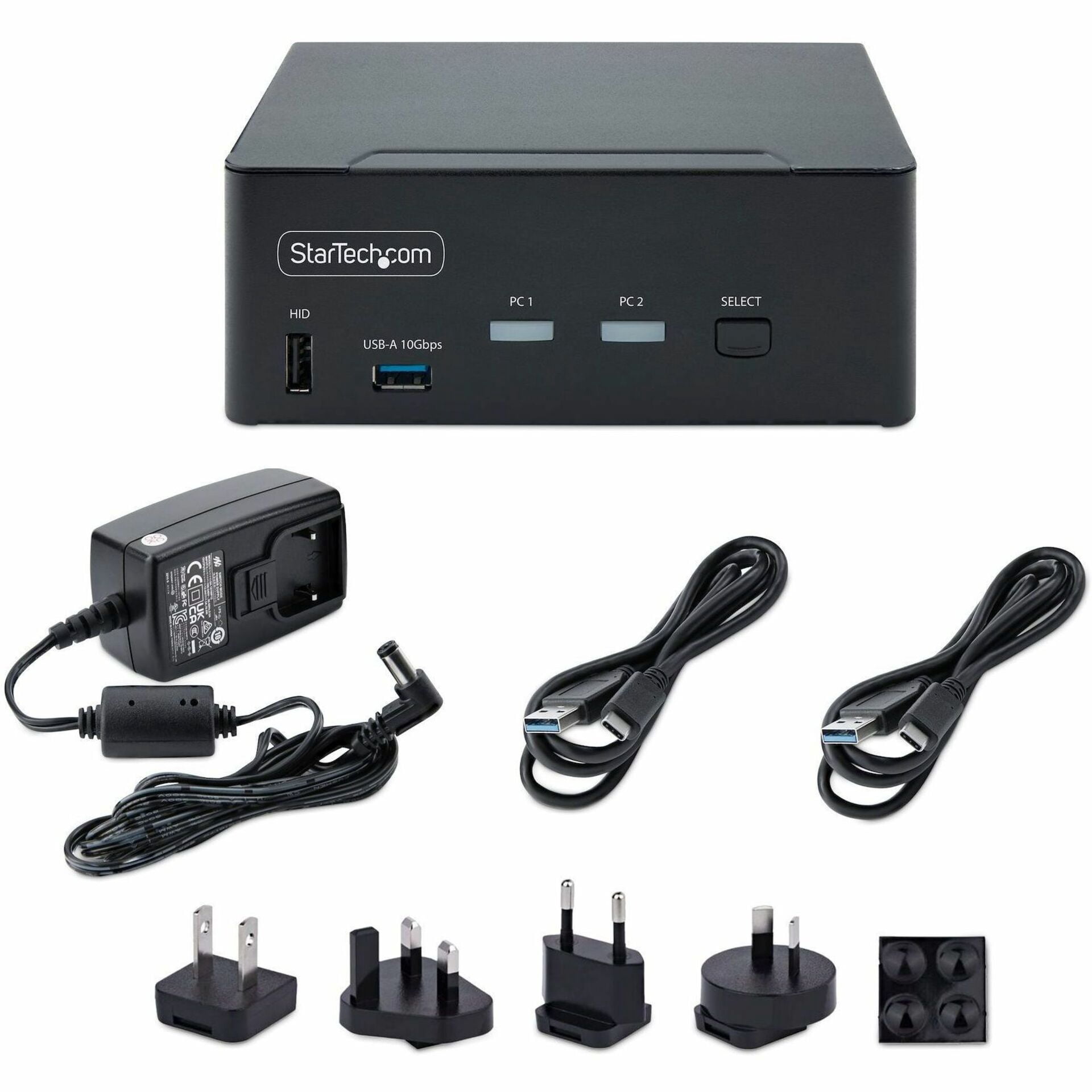 StarTech 2-Port Dual-Monitor DisplayPort 1.4 KVM Switch - 8K 60Hz / 4K 144Hz - 2x USB 10Gbps Ports - Hotkey Switching - TAA Compliant (P2CDD143 KVM SWITCH)