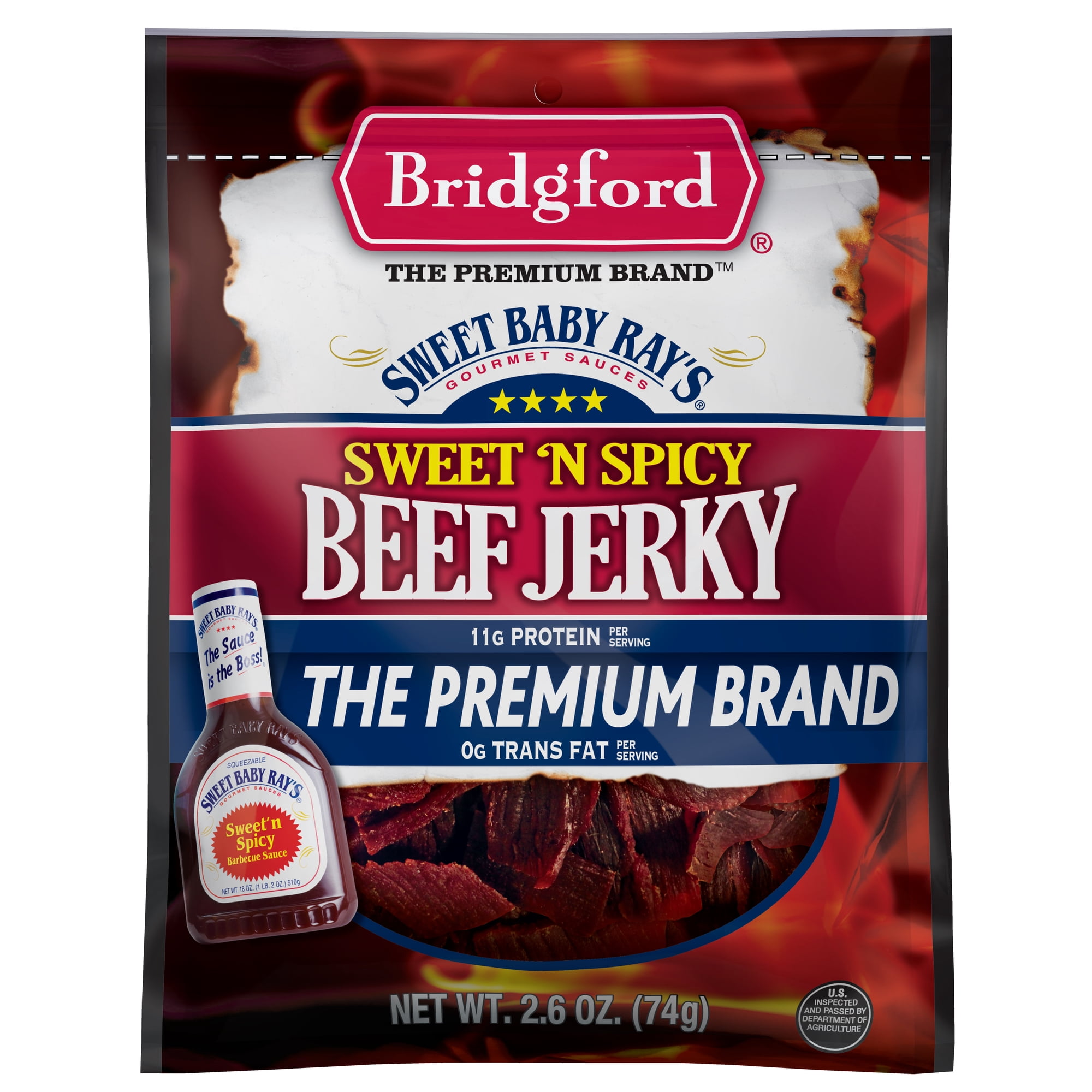 Bridgeford Sweet Baby Rays Sweet N' Spicy Beef Jerky, 2.6 oz
