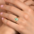 thumbnail image 4 of Gem Stone King 14K Two Tone Gold Green Prasiolite Engagement Ring for Women | 2.40 Cttw | Oval 10X8MM | Gemstone Birthstone | Size 9, 4 of 6