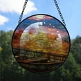thumbnail image 2 of Customized Nights Stained Glass Window Hangings, Nights Colorful Glass Panel Pretty Gifts, Nights Decoration for Home Garden Christmas VKc7cj, 2 of 5