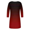 thumbnail image 5 of Robe d'Uniforme pour Femmes Robe Courte à Manches Longues Dégradé Mini Robe Décontractée Ample Fluide d'Automne Sans Manches pour Femmes P-68 Vin G, 5 of 5