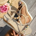 thumbnail image 4 of Dakaela Summer Sandals for Women 2025 Trendy Wedge Platform Espadrilles Bohemian Beach Walking Shoes, 4 of 8