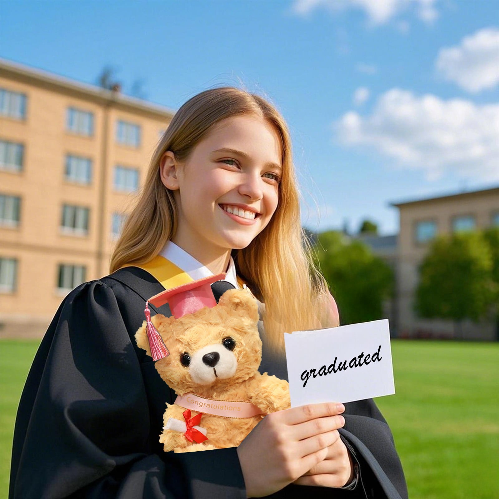 3 Packs Graduation Hat Plush Doll Soft Stuffed Toy with Cap Commemorative Souvenir Gift for Graduates Home Decor Party Decoration 7.1 Inch