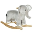 thumbnail image 2 of Qaba Rocking Horse, Kids Rocking Animal, Elephant Rocker with Realistic Sounds, Plush Ride on Toy for Years 2-4, Gray, 2 of 9