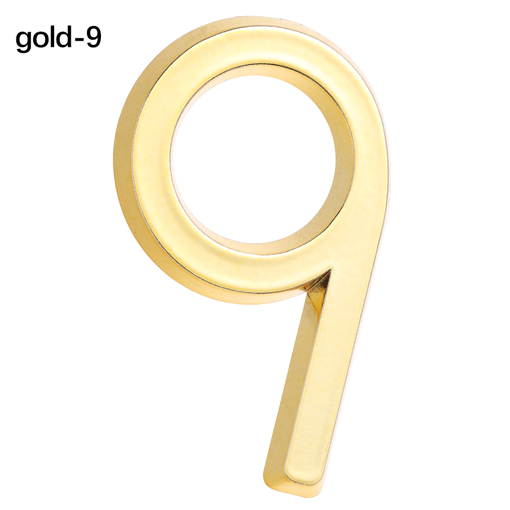 0 to 9 Reflective SelfAdhesive Gold Silver Door Number Signs Numeral