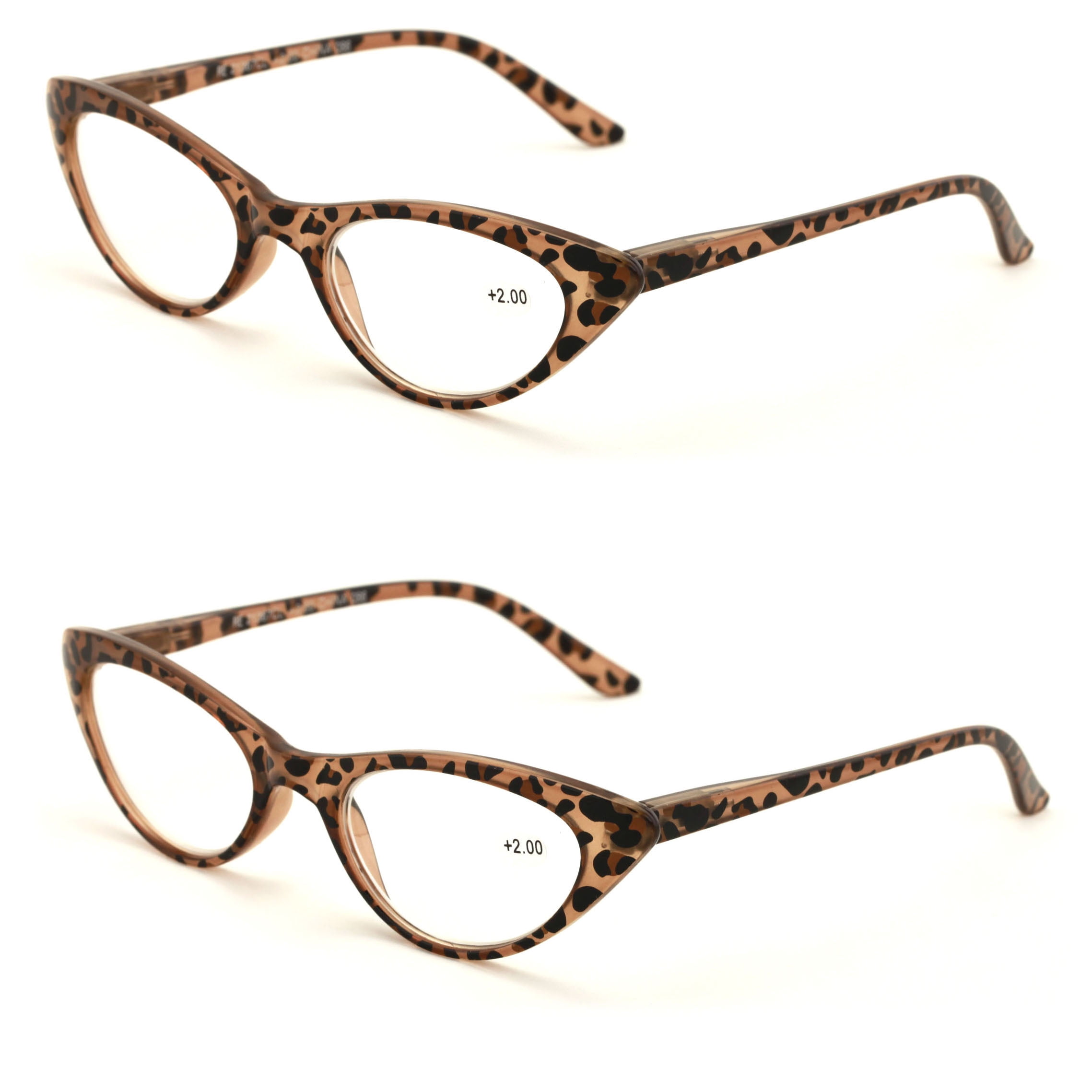 V.W.E. 2 Pairs Deluxe Female Cateye Vintage Reading Glasses Women