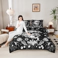 thumbnail image 4 of Castle Fairy Adults Female Men Gothic Flowers Skull Bedding Comforter Set 2pcs,Bohemian Starry Sky Twin Comforter Sets Microfiber,Exotic Style Breathable Bedding Set,Ultra Soft Home Decor,Reversible, 4 of 8