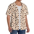 thumbnail image 2 of KLL Cute Coffee Bean Print Print Men's Shirt Short Sleeve Button Down Summer Cuba Beach Shirts- Large, 2 of 5