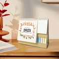 thumbnail image 6 of Flowers Desk Calendar 2025, Floral Desk Calendar with Sticky Notes, Stand Up Desktop Calendar, Monthly Weekly Daily Planner Small Desk Calendar for Home, Dormitory, Table, 6 of 7