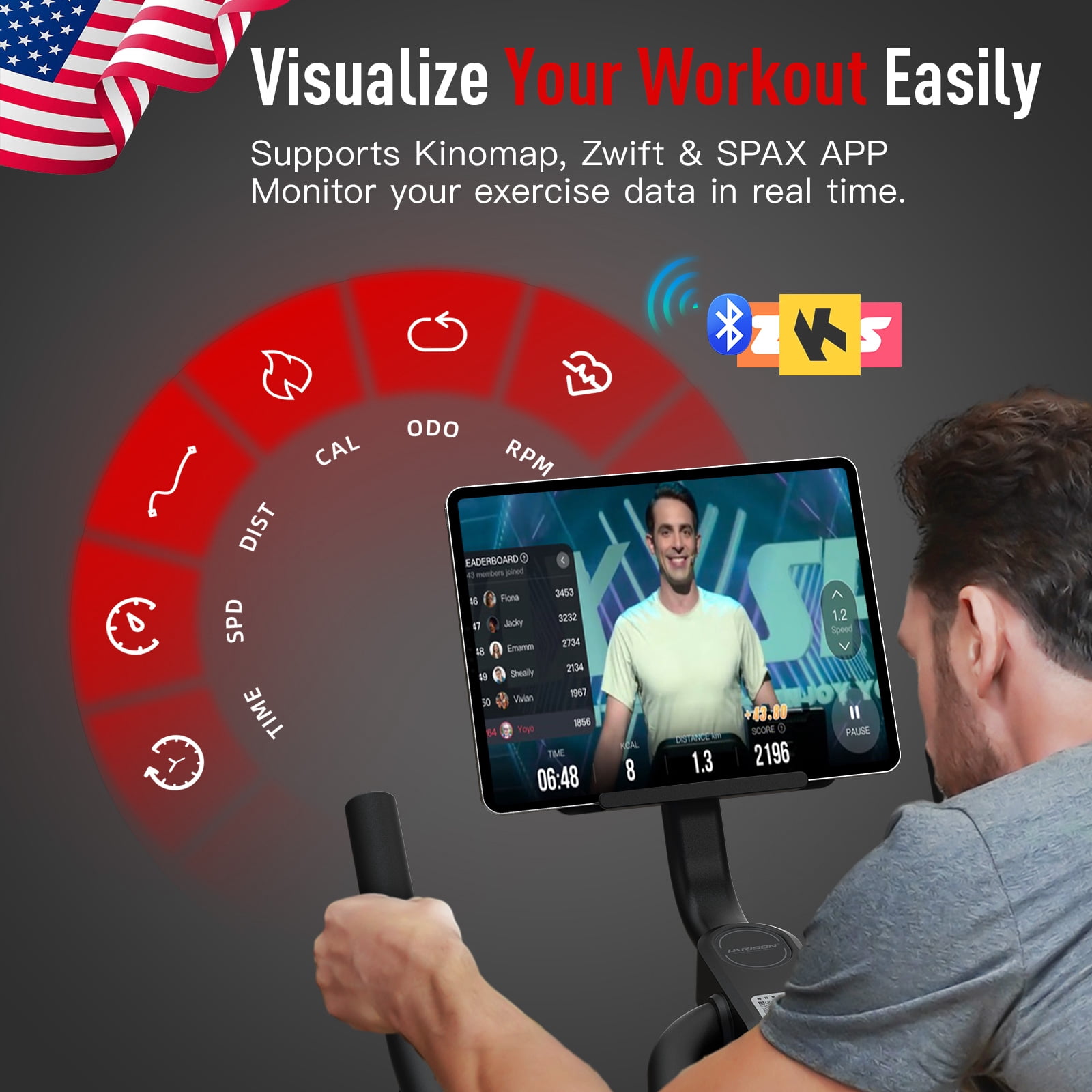 HARISON Semi-Commercial Exercise Bike, Magnetic Stationary Bike for Home with 350 Lbs Weight Capacity, Adjustable Resistance, Tablet Holder, and Comfortable Seat Cushion
