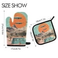 thumbnail image 2 of Yayeee Oven Mitts and Pot Holder Set of 2 Heat Resistant Kitchen Gloves Baking Hot Pad, Retro UFO, 2 of 5