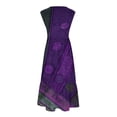 thumbnail image 4 of Boho Maxi Dress for Women Summer Cotton Printed Crew Neck Sleeveless Dresses Tunic Tank Dress with Pockets Bohemian Oversized Sundress Purple M, 4 of 4