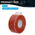thumbnail image 2 of Uxcell Grip Tape  Self-Fusing Silicone Tape 5ft Sealing Repair Wrap Tape, Red 2 Pcs, 2 of 6