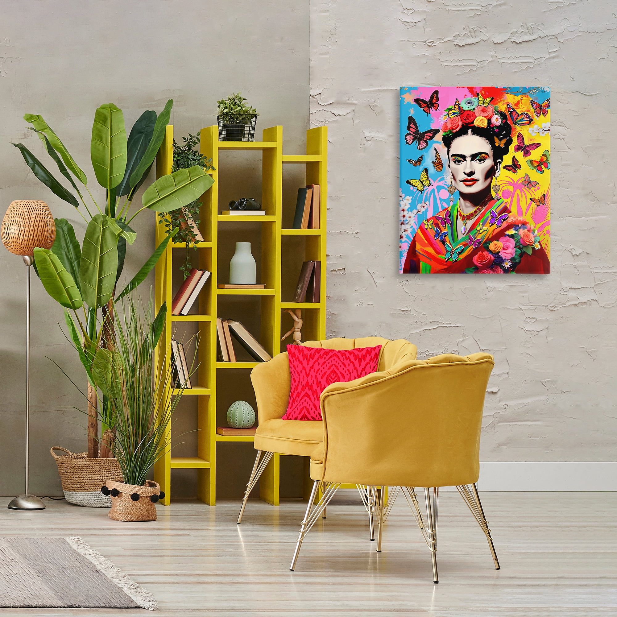 Stupell Industries Eccentric Butterflies Frida People Painting Wrapped Canvas Art Print Wall Art, 24 x 30