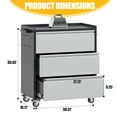thumbnail image 4 of AOBABO Metal Tool Chest Cabinet on Wheels with 3 Drawers,Rolling Garage Storage Cabinet with Handle Pegboards and Hooks,Assembly required, Black Grey, 4 of 7
