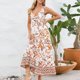 thumbnail image 4 of Vestido sin Mangas para las Mujeres Vestido de Tobillo Impreso Casual con Cuello en V, Vestido de Verano Ligero de Algodón de Imitación para el Hogar, el Uso Diario Y las Cuatro Estaciones, 4 of 8