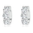 thumbnail image 1 of Angara Lab Grown Diamond Earrings - Round Diamond Three Stone Hoop Earrings in Platinum for Women, 1 of 8