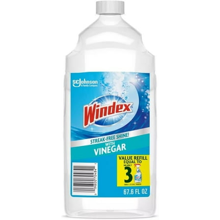 PYYP Glass Cleaner Refill, Vinegar, 67.6 Oz (Pack of 3)