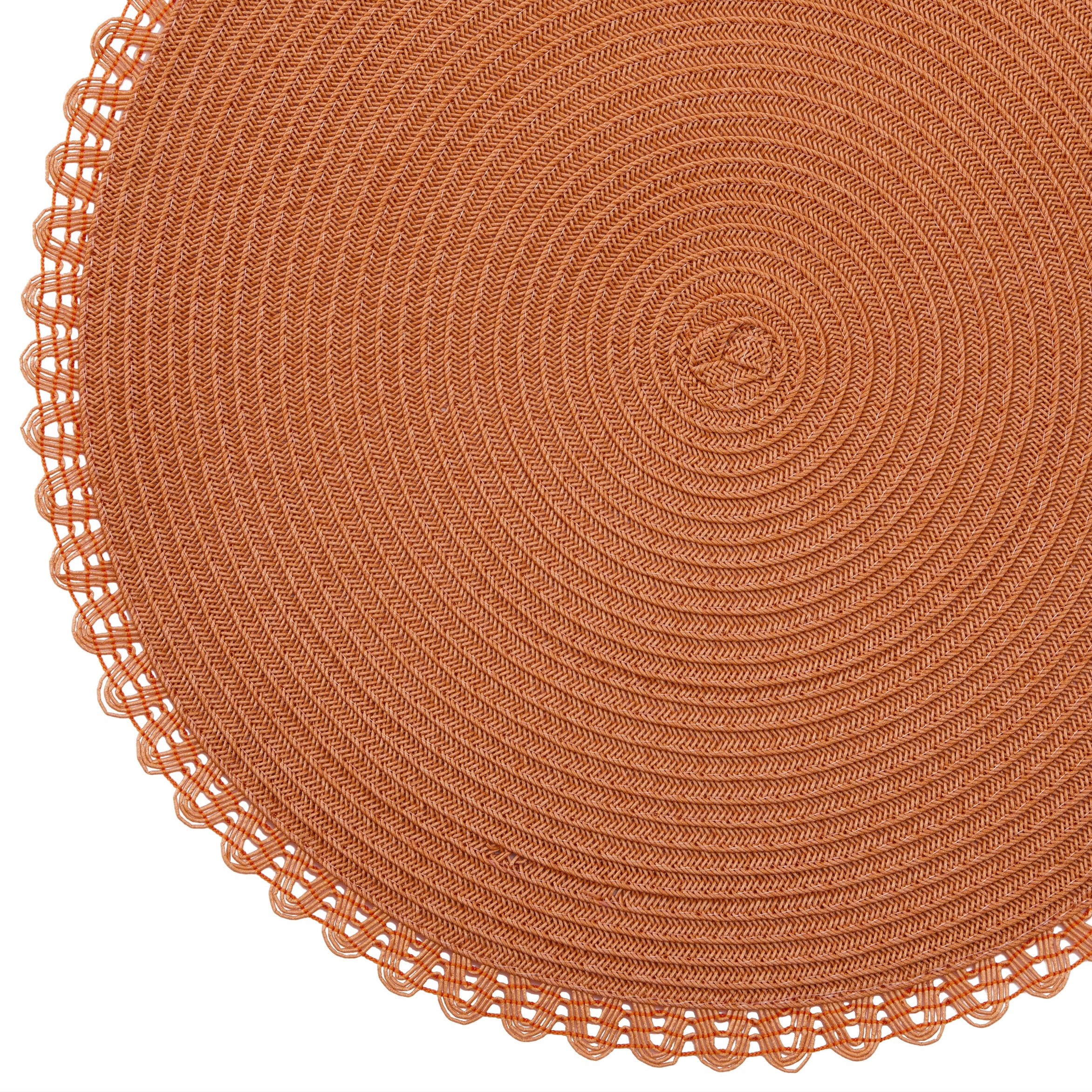 Dainty Home Set of 6 Placemats | Elegant and Durable | 15x15 in Round Woven Non-Slip Washable Place Mats | Tear-Resistant Heat | Resistant Placemats