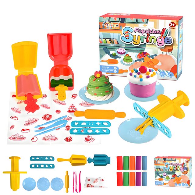 DEBGFS 22Pcs Playdoh Tools Food-Safe Quality Modeling Clay Simple-to-Use Fun Playdough Accessories Imaginative Developmental Playdough Sets for Kids with 8Pcs Clay,10pcsclay