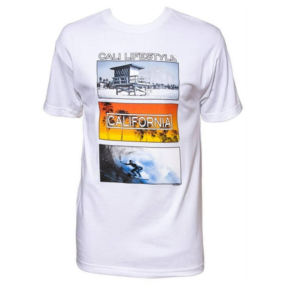Mens Cali Lifestyle White Short-Sleeve T-Shirt - 3X-Large