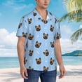 thumbnail image 5 of Balery french Bulldog Face Print Men's Hawaiian Shirts Short Sleeve Beach Shirt Relaxed Fit Vacation Button Down Shirts-3X-Large, 5 of 9