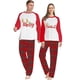 thumbnail image 3 of Conjuntos a juego de pijamas navideños para parejas, conjunto de pijamas verdes para adultos con diseño de ciervo, Feliz Navidad, 3 of 3