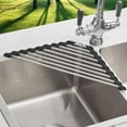 thumbnail image 2 of Gogcaro Triangle Dish Drying Rack for Sink Corner Roll-Up Dish Drying Holder Foldable Stainless Steel Over The Sink Corner Dish Drainer Mat Space Saving Sink Corner Shelf for Kitchen, 2 of 2