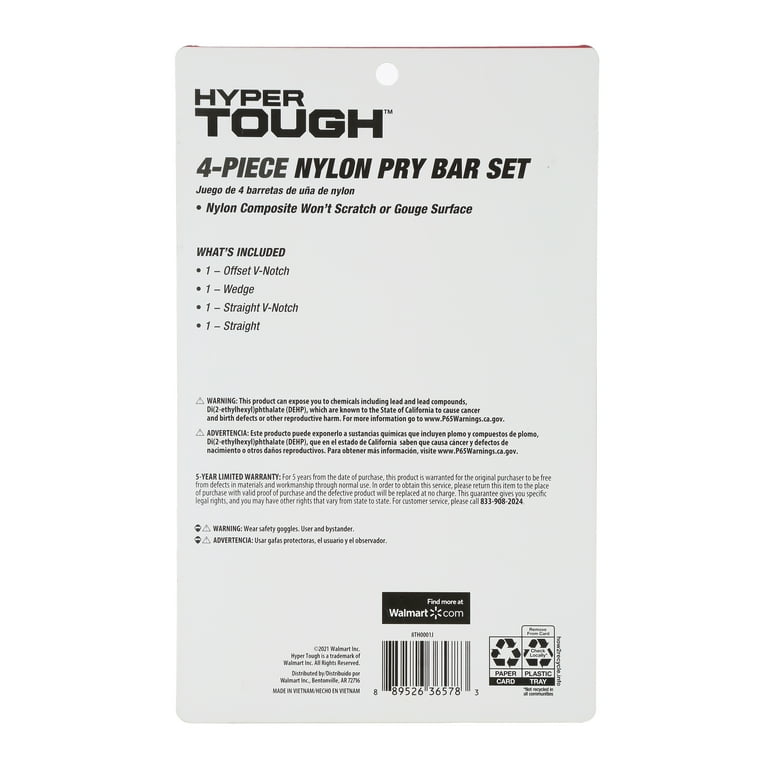 Hyper Tough 4 Piece Composite Pry Bar Set 8TH0001J - Walmart.com