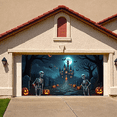 thumbnail image 4 of Spooky Design Halloween Banner Gothic Theme Skeleton Decoration Jack-o-lantern Scene Haunted Castle Decor for Halloween Party Indoor Decor Nighttime Celebration, 4 of 5